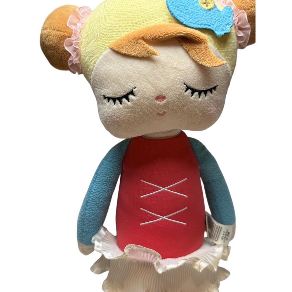Metoo Angela Ballerina Plush Doll 13 Inch‎ Red White Blue Sleeping Face
